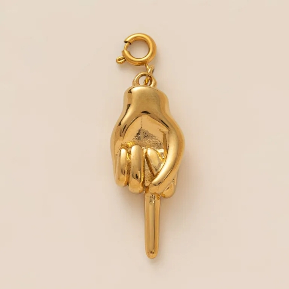 18 KT Gold Over Titanium Hand Gesture Pendant